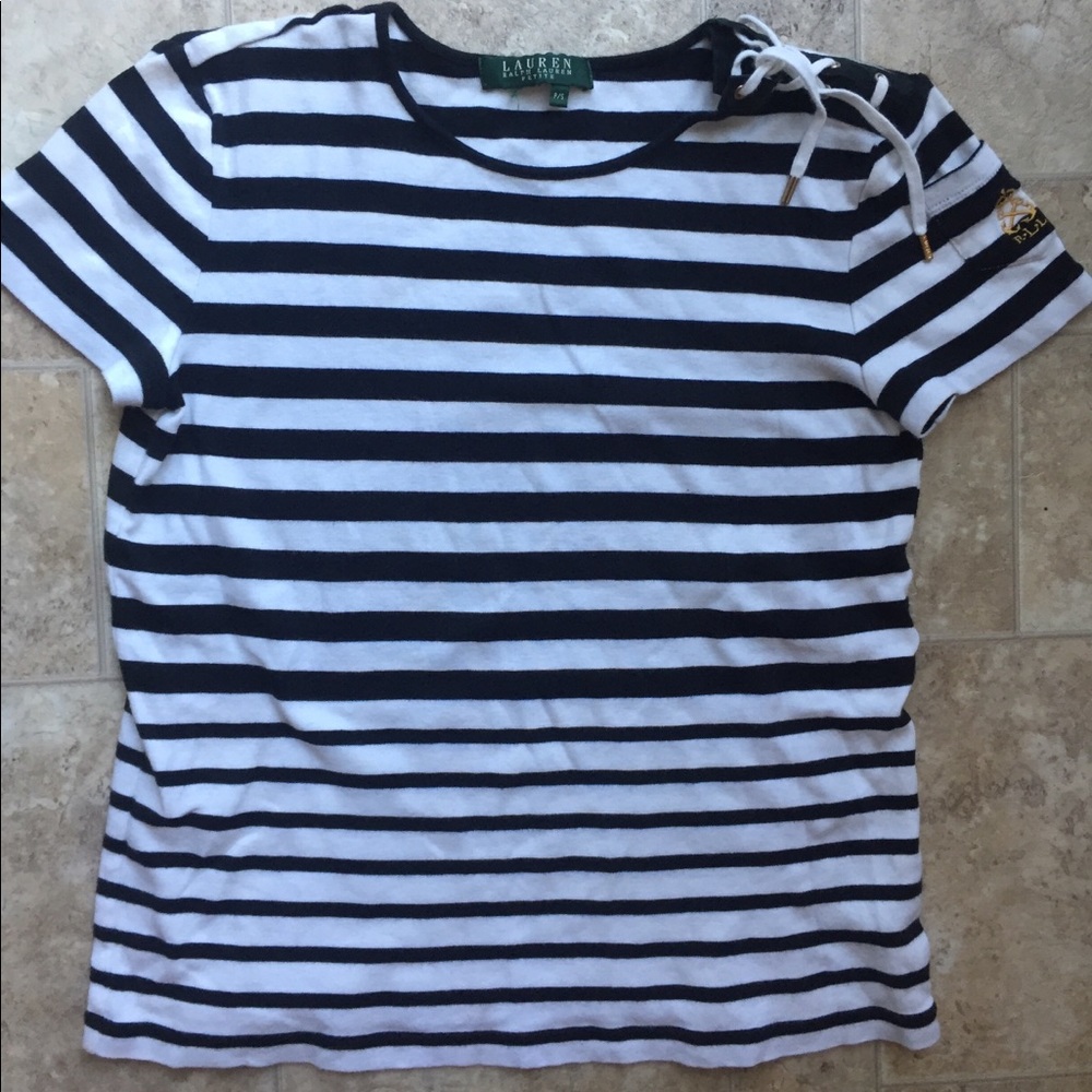 Black/White T-shirt With Gold Details